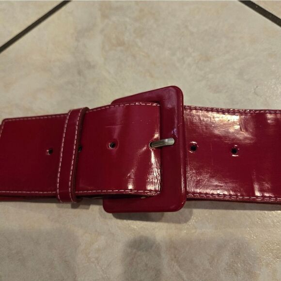 Express Red and White Women's Belt - Picture 3 of 8